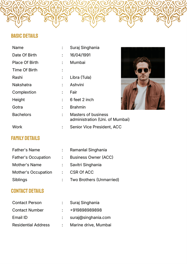 Biodata Image