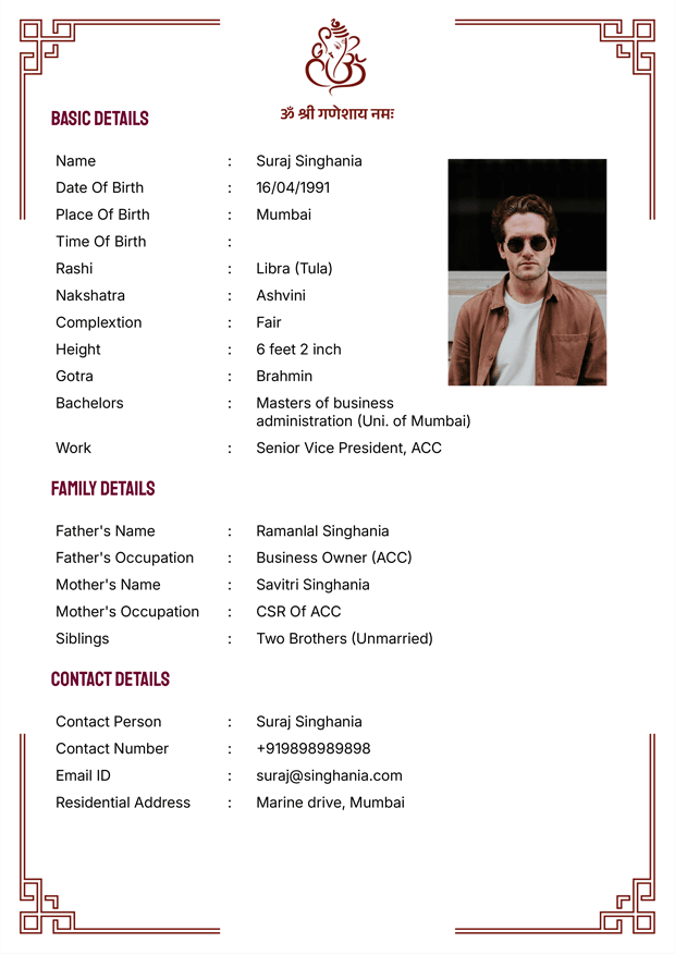 Biodata Image