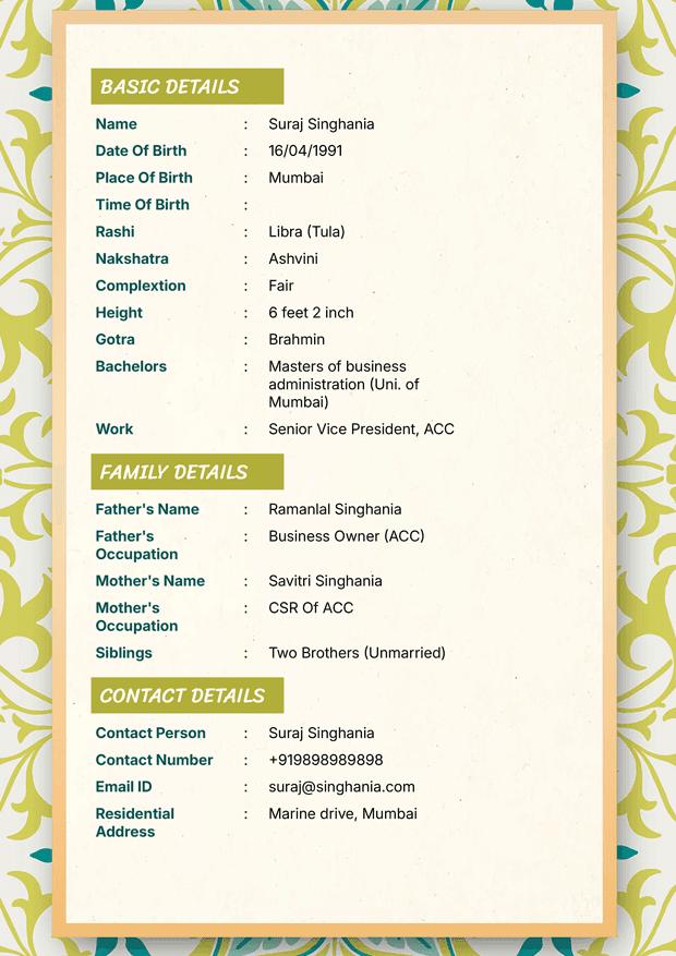 Biodata Image