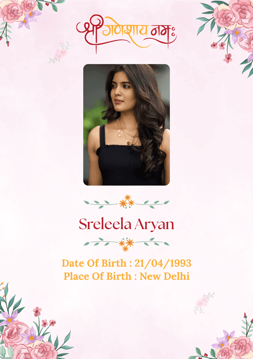 Red bordered Marriage Biodata Format | Biodata for Marriage