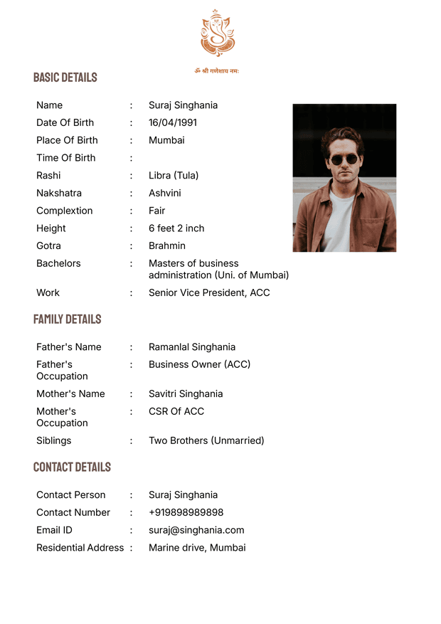 Biodata Image