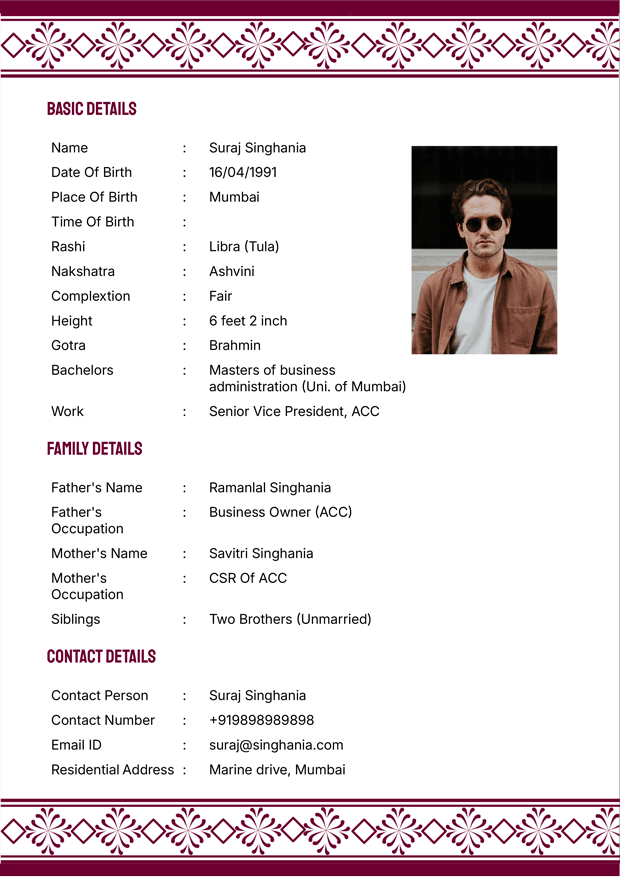 Biodata Image
