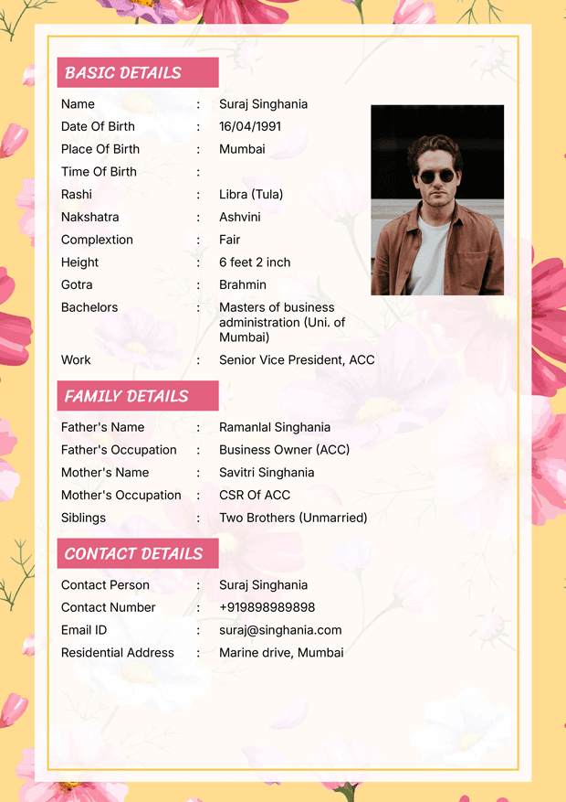 Biodata Image
