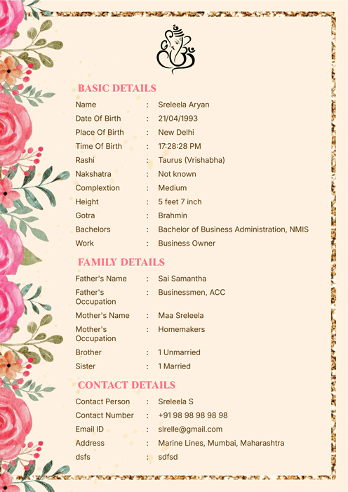 Biodata Image