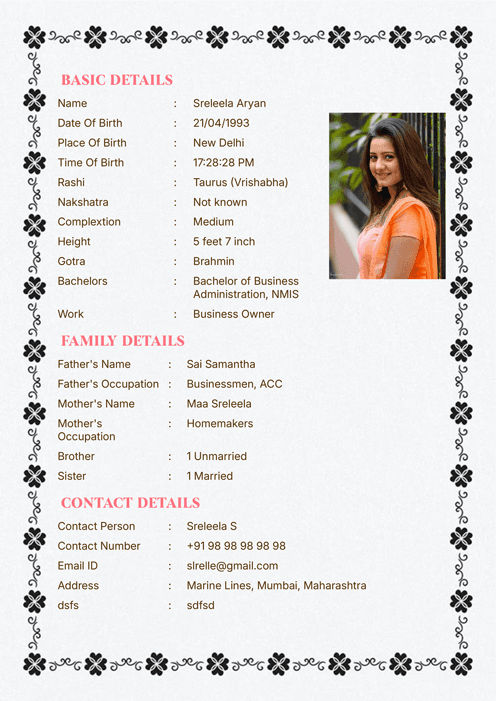 Biodata Image