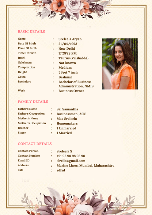 Biodata Image