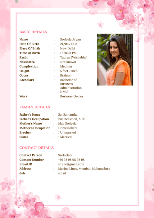 Biodata Image