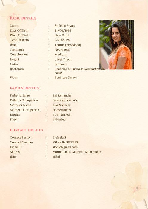 Biodata Image