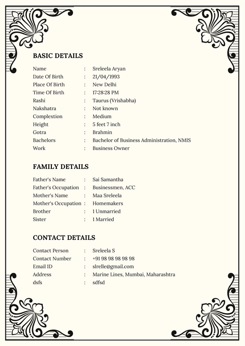 Biodata Image