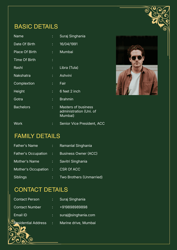 Biodata Image