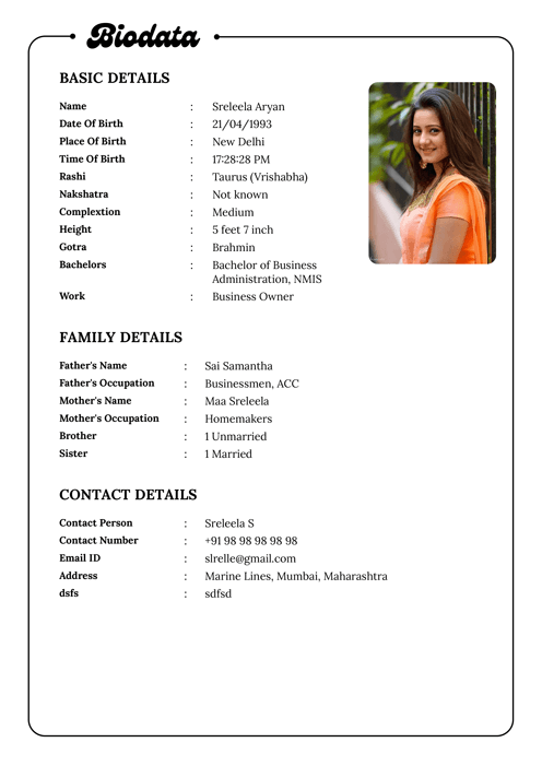 Biodata Image