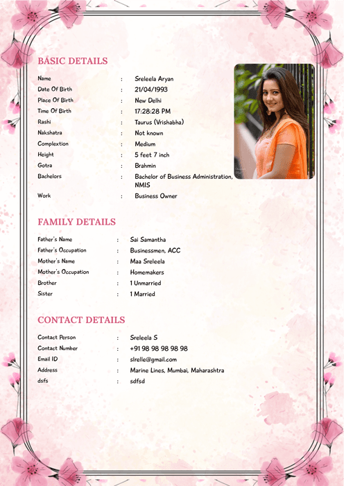 Biodata Image