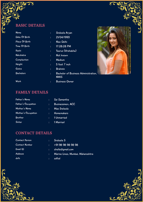 Biodata Image