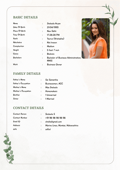 Biodata Image