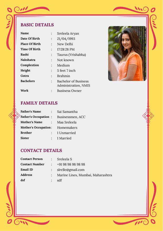 Biodata Image