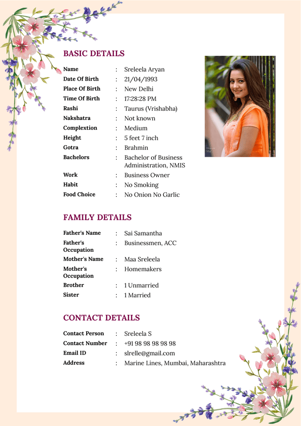 Biodata Image