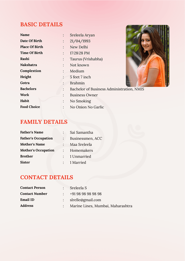 Biodata Image