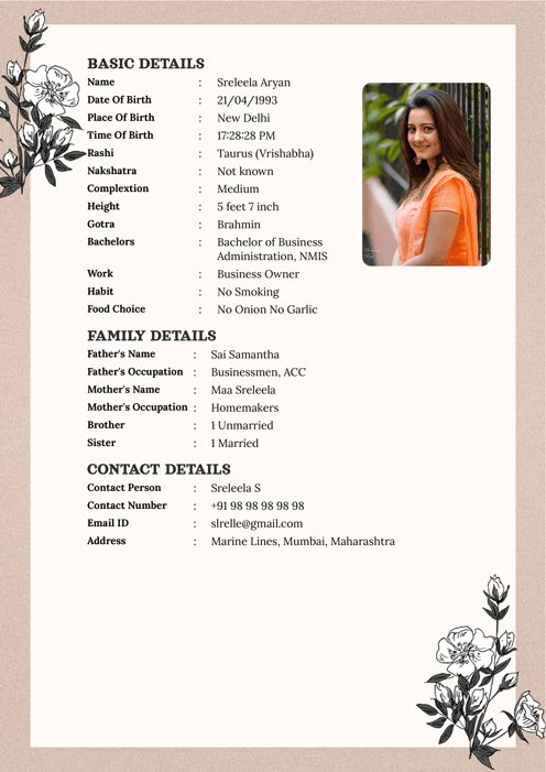 Biodata Image