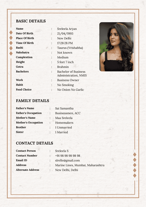 Biodata Image