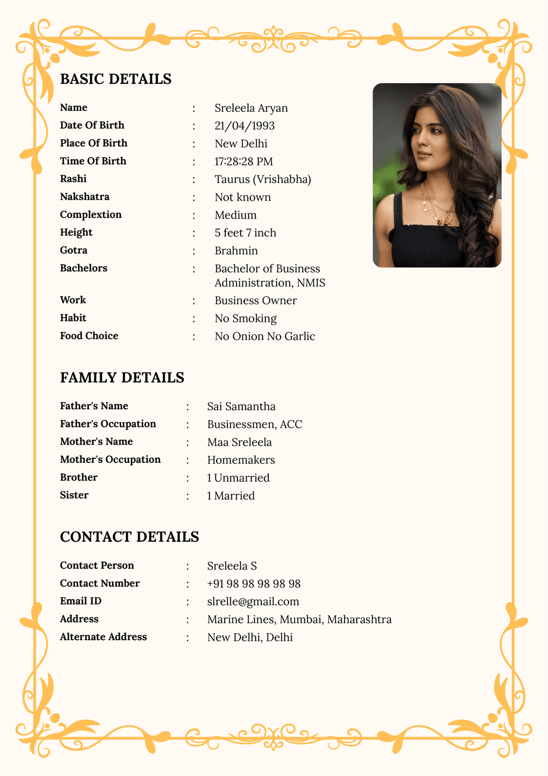 Biodata Image