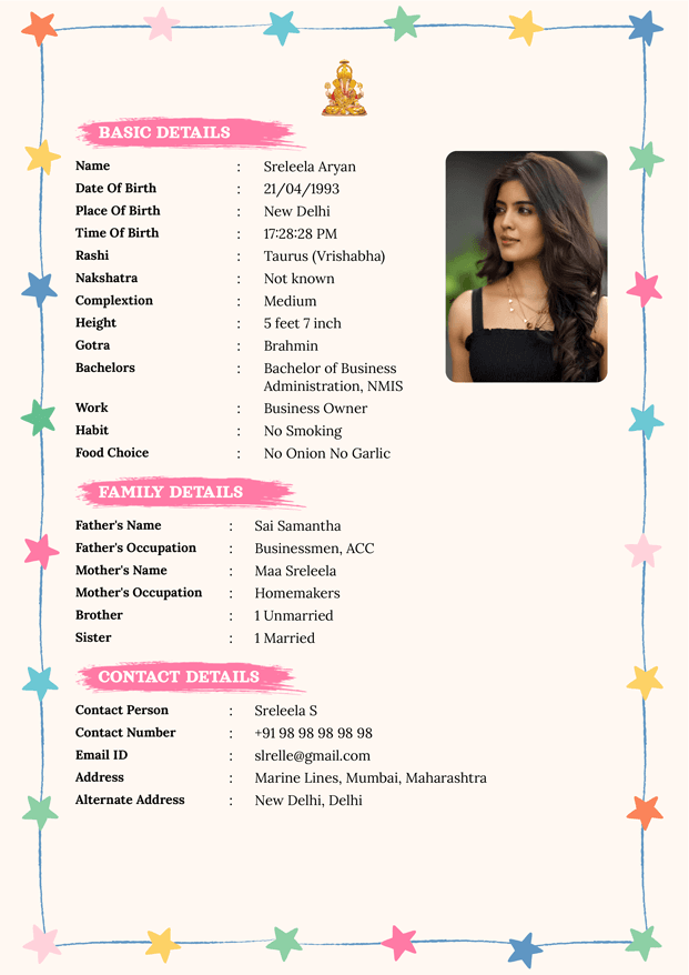 Biodata Image