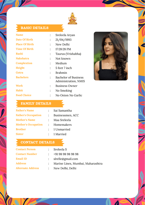 Biodata Image