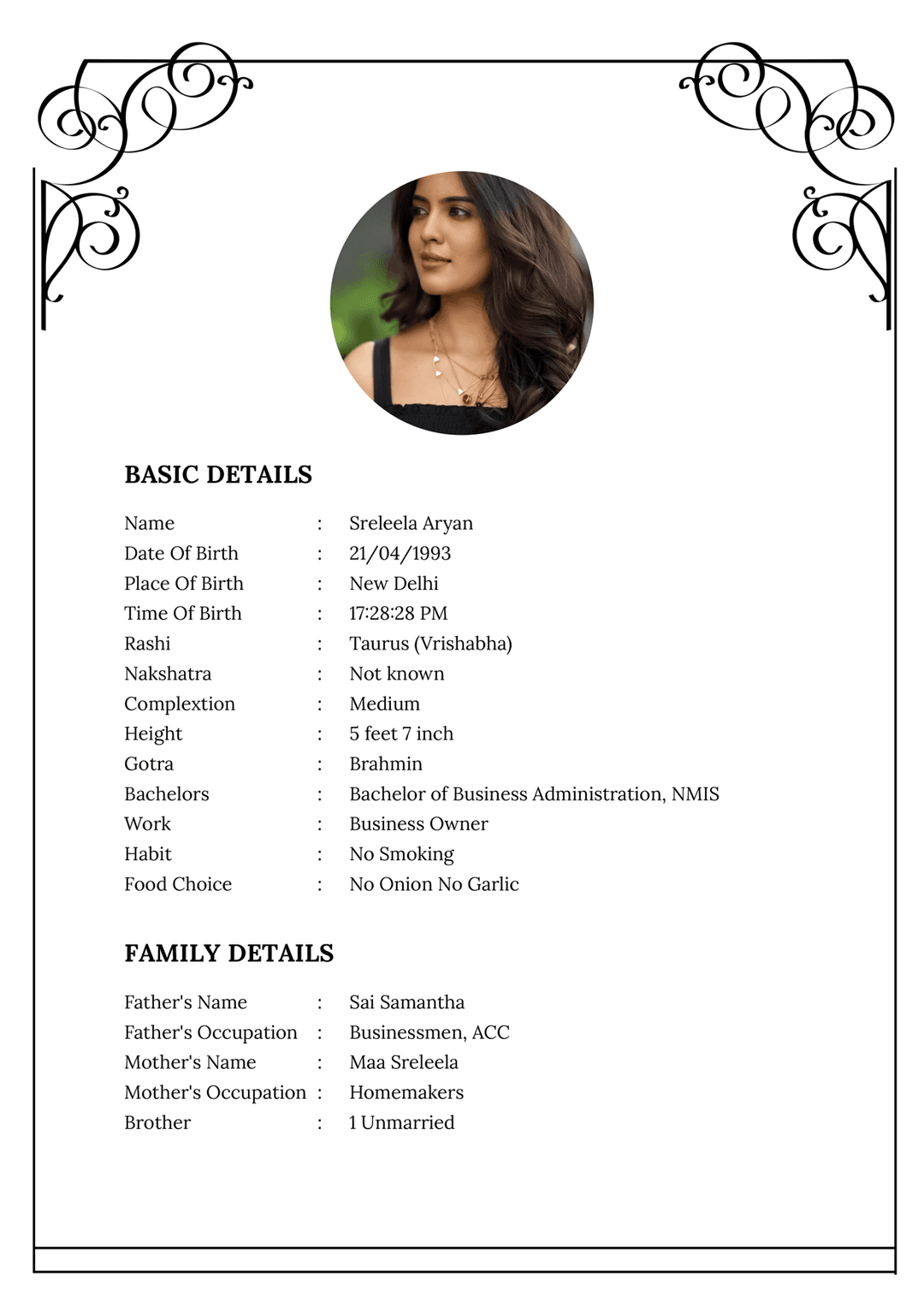 Biodata Image
