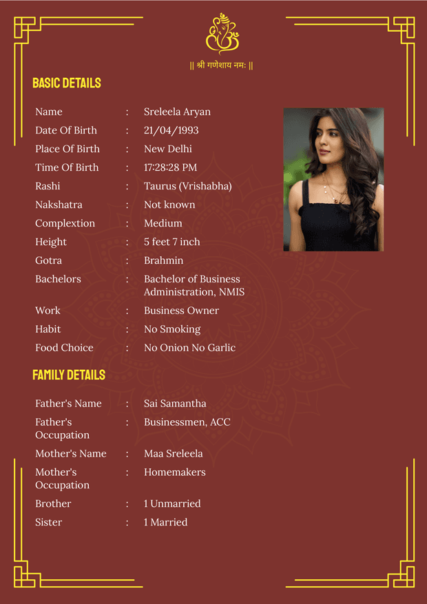 Biodata Image