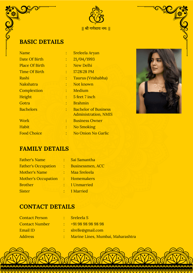 Biodata Image