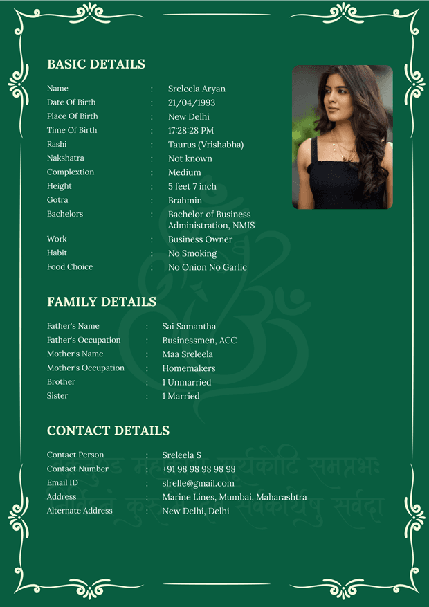 Biodata Image