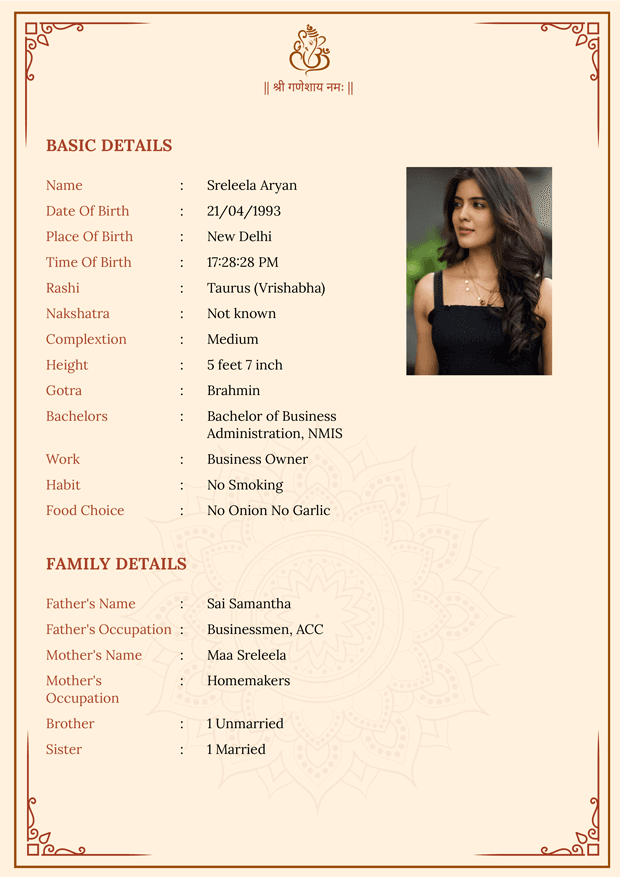 Biodata Image