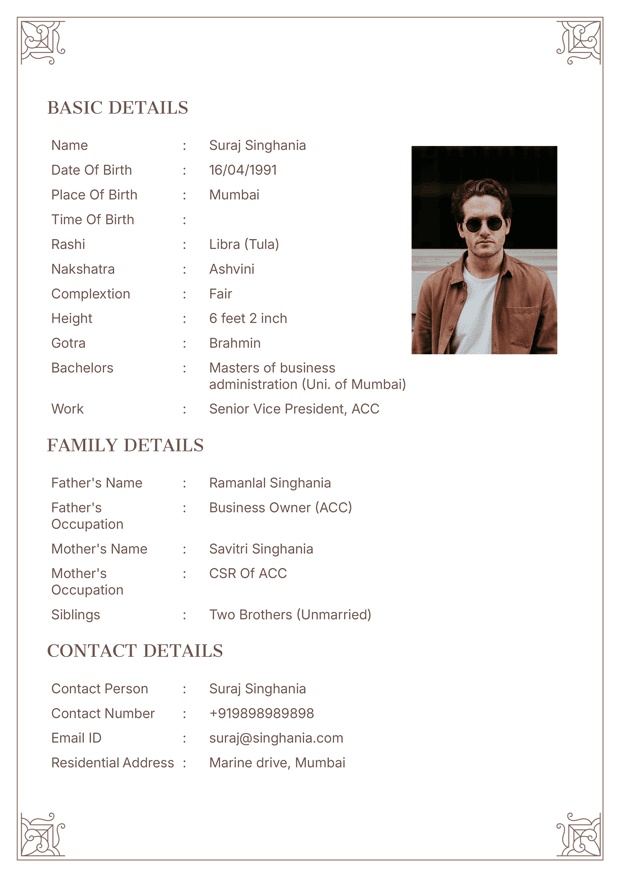 Biodata Image